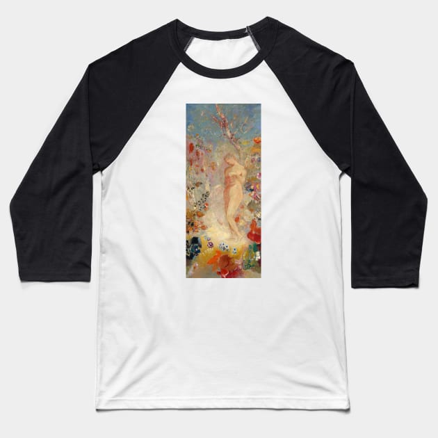 Pandora by Odilon Redon Baseball T-Shirt by Classic Art Stall